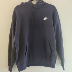 Nike Men's Navy Blue Hoodie Drawstring Sweatshirt Size Large